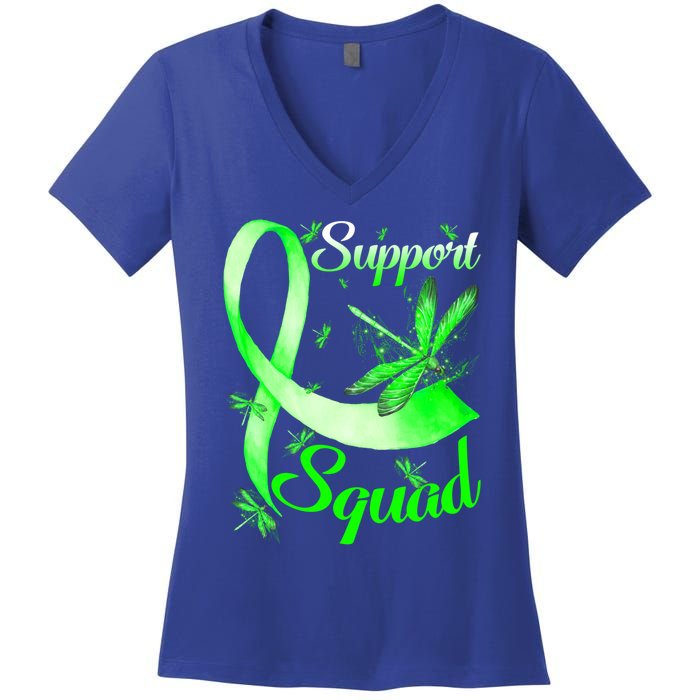 Warrior Support Squad Dragonfly Cerebral Palsy Awareness Cute Gift Women's V-Neck T-Shirt