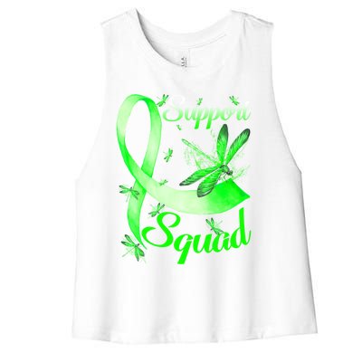 Warrior Support Squad Dragonfly Cerebral Palsy Awareness Cute Gift Women's Racerback Cropped Tank