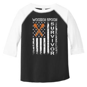 Wooden Spoon Survivor Humor Expression Funny Us Flag Toddler Fine Jersey T-Shirt