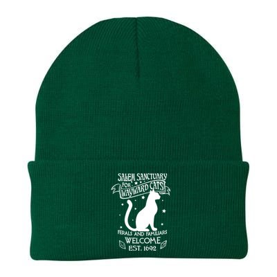 Witch Salem Sanctuary For Wayward Black Cats 1692 Gift Idea Knit Cap Winter Beanie