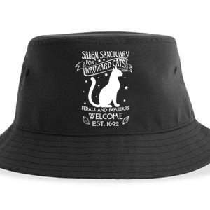 Witch Salem Sanctuary For Wayward Black Cats 1692 Gift Idea Sustainable Bucket Hat