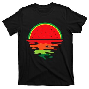 Watermelon Summer Sunset Water Fruit Sunset Watermelon T-Shirt