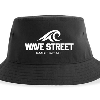 Wave Street Surf Vintage Beach Logo Sustainable Bucket Hat