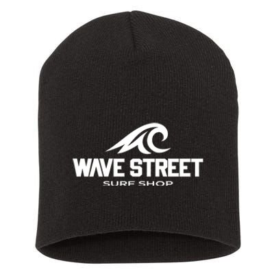 Wave Street Surf Vintage Beach Logo Short Acrylic Beanie