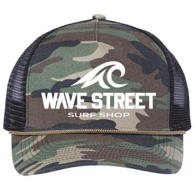 Wave Street Surf Vintage Beach Logo Retro Rope Trucker Hat Cap