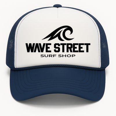 Wave Street Surf Vintage Beach Logo Trucker Hat