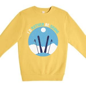 Winter Sport Skiing Lover Ski Instructor Funny Skier Ski Gift Premium Crewneck Sweatshirt