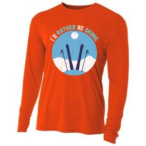 Winter Sport Skiing Lover Ski Instructor Funny Skier Ski Gift Cooling Performance Long Sleeve Crew