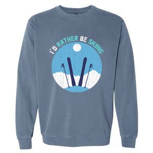 Winter Sport Skiing Lover Ski Instructor Funny Skier Ski Gift Garment-Dyed Sweatshirt