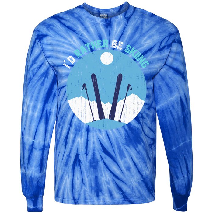 Winter Sport Skiing Lover Ski Instructor Funny Skier Ski Gift Tie-Dye Long Sleeve Shirt