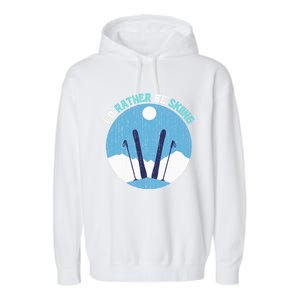 Winter Sport Skiing Lover Ski Instructor Funny Skier Ski Gift Garment-Dyed Fleece Hoodie