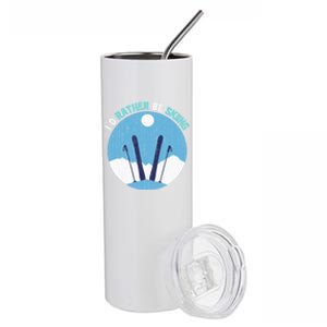 Winter Sport Skiing Lover Ski Instructor Funny Skier Ski Gift Stainless Steel Tumbler