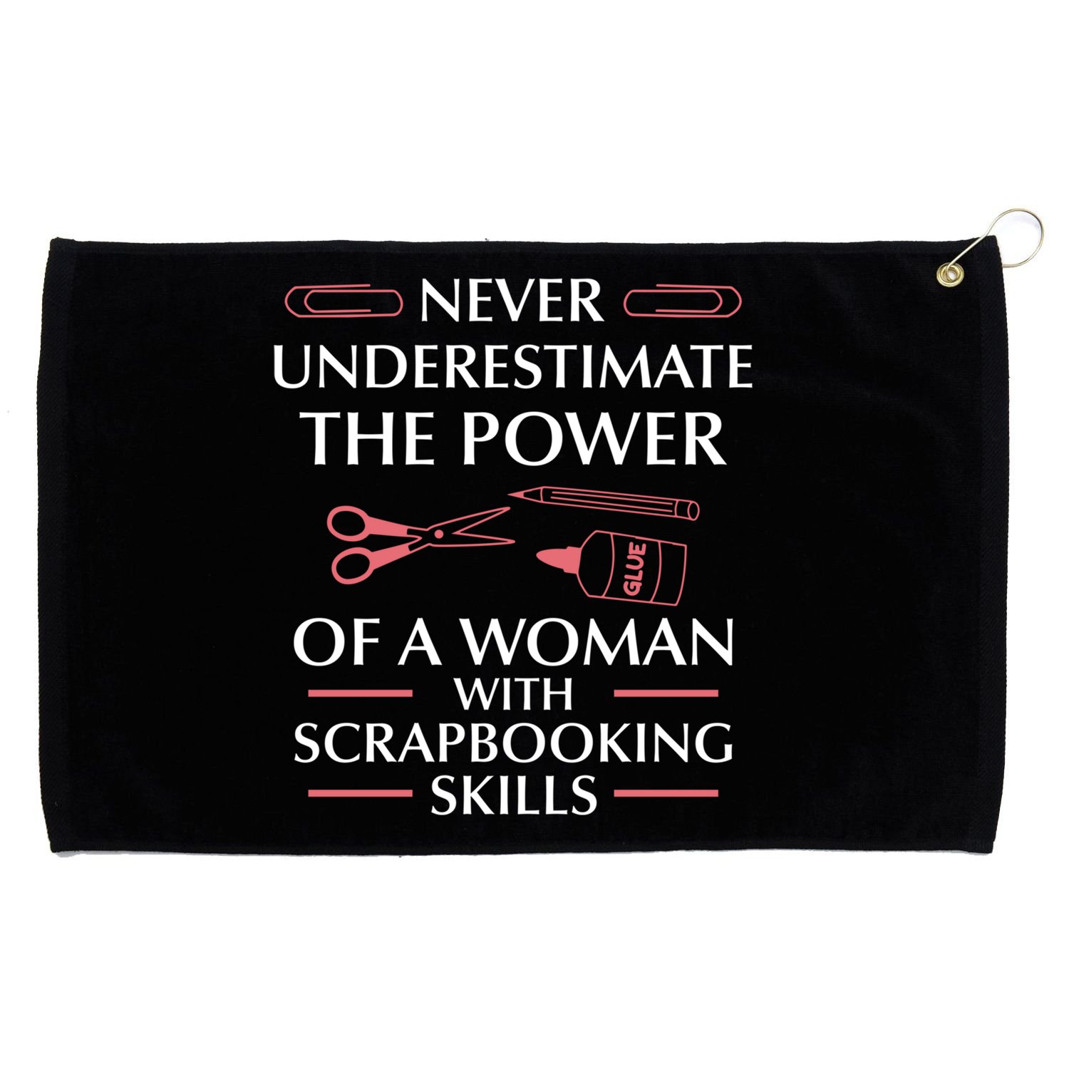 Woman Scrapbooking Skills Scrapbook Scrapbooker Crops Swaps Cute Gift Grommeted Golf Towel
