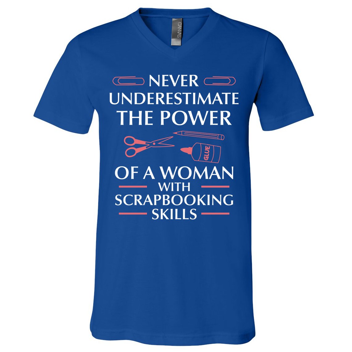 Woman Scrapbooking Skills Scrapbook Scrapbooker Crops Swaps Cute Gift V-Neck T-Shirt
