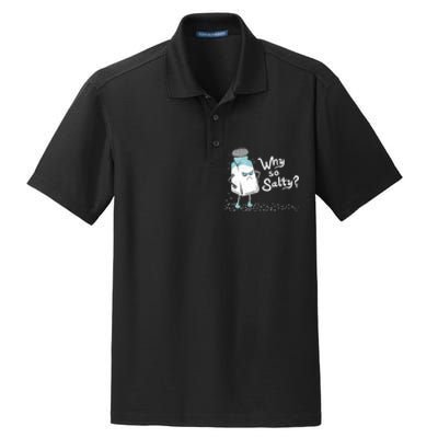 Why So Salty? Funny Salt Shaker Salty Attitude Dry Zone Grid Polo