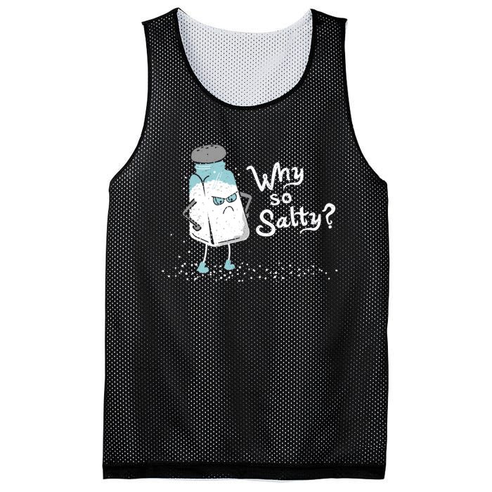 Why So Salty? Funny Salt Shaker Salty Attitude Mesh Reversible Basketball Jersey Tank