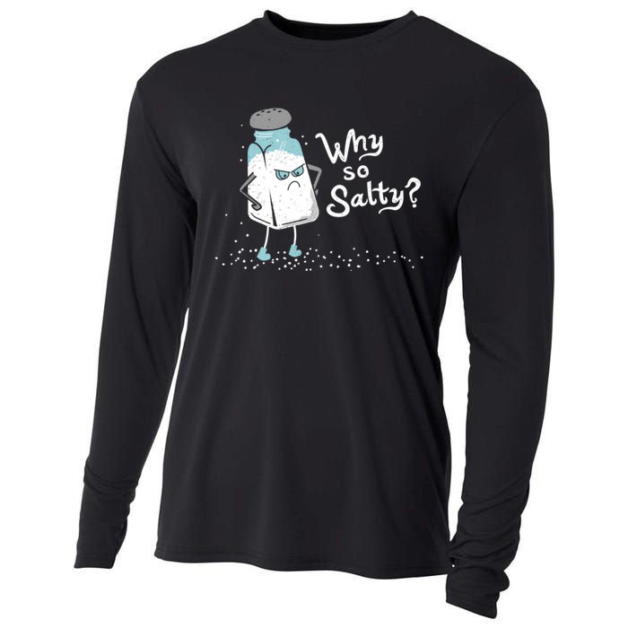 Why So Salty? Funny Salt Shaker Salty Attitude Cooling Performance Long Sleeve Crew