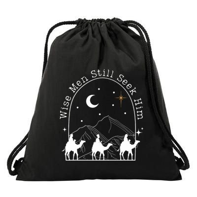 Wise Still Seek Him Christian Christmas Jesus Design Drawstring Bag