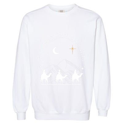 Wise Still Seek Him Christian Christmas Jesus Design Garment-Dyed Sweatshirt