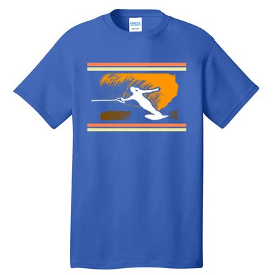 Water Skiing Ski Lover Retro Extreme Sports Beach Athletes Gift Tall T-Shirt