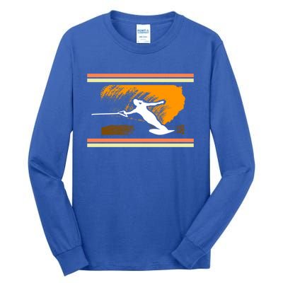 Water Skiing Ski Lover Retro Extreme Sports Beach Athletes Gift Tall Long Sleeve T-Shirt