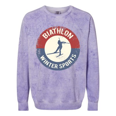 Winter Sports Ski Biathlon Colorblast Crewneck Sweatshirt