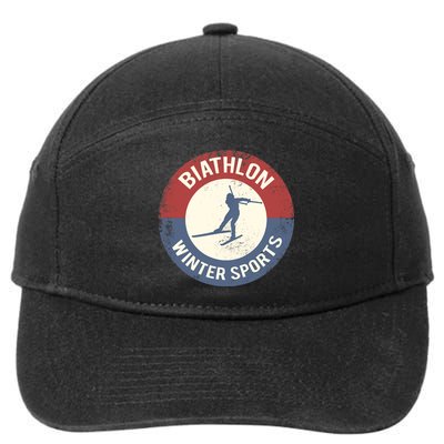 Winter Sports Ski Biathlon 7-Panel Snapback Hat