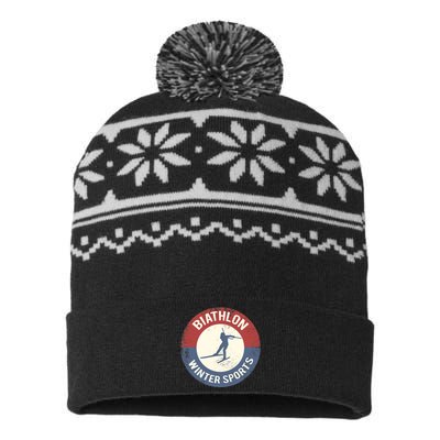 Winter Sports Ski Biathlon USA-Made Snowflake Beanie