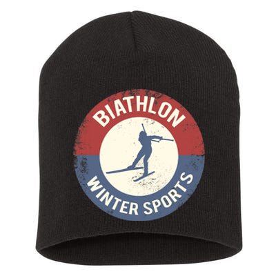 Winter Sports Ski Biathlon Short Acrylic Beanie