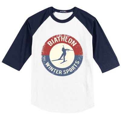 Winter Sports Ski Biathlon Baseball Sleeve Shirt