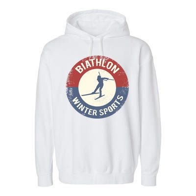 Winter Sports Ski Biathlon Garment-Dyed Fleece Hoodie