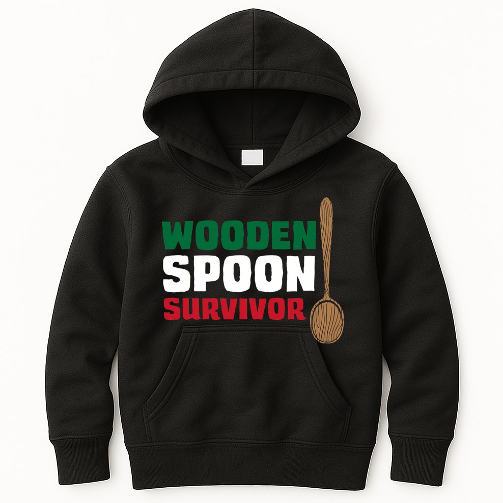 Wooden Spoon Survivor Italian Flag Kids Hoodie