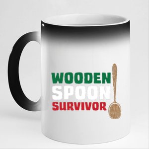 Wooden Spoon Survivor Italian Flag 11oz Black Color Changing Mug