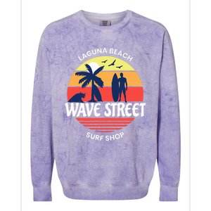 Wave Street Surf Shop Sunrise Logo  Colorblast Crewneck Sweatshirt