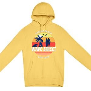 Wave Street Surf Shop Sunrise Logo  Premium Pullover Hoodie