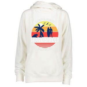 Wave Street Surf Shop Sunrise Logo  Womens Funnel Neck Pullover Hood