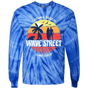 Wave Street Surf Shop Sunrise Logo  Tie-Dye Long Sleeve Shirt