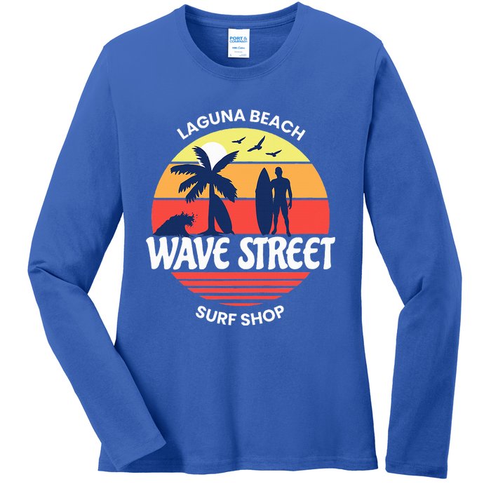 Wave Street Surf Shop Sunrise Logo  Ladies Long Sleeve Shirt