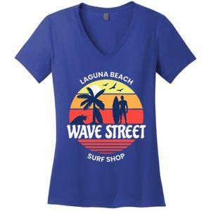 Wave Street Surf Shop Sunrise Logo  Women's V-Neck T-Shirt