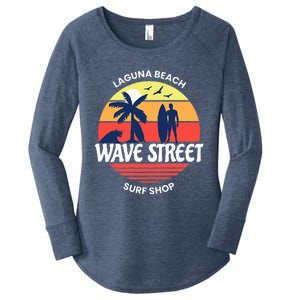 Wave Street Surf Shop Sunrise Logo  Women's Perfect Tri Tunic Long Sleeve Shirt