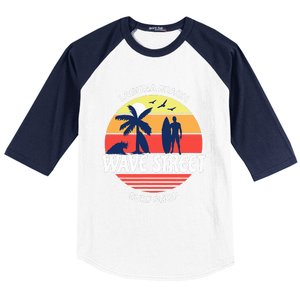 Wave Street Surf Shop Sunrise Logo  Baseball Sleeve Shirt