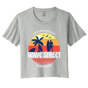 Wave Street Surf Shop Sunrise Logo  Women's Crop Top Tee