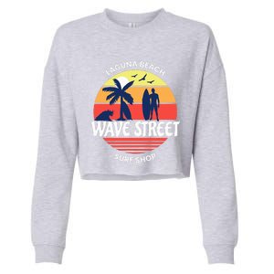 Wave Street Surf Shop Sunrise Logo  Cropped Pullover Crew