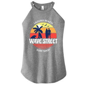 Wave Street Surf Shop Sunrise Logo  Women's Perfect Tri Rocker Tank