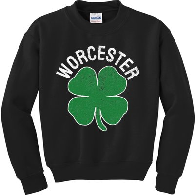 Worcester Shamrock St. Patrick's Day Saint Paddy's Irish Kids Sweatshirt