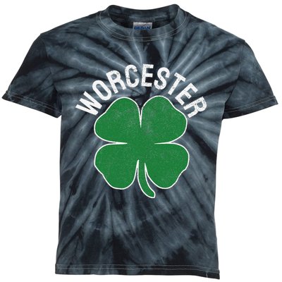 Worcester Shamrock St. Patrick's Day Saint Paddy's Irish Kids Tie-Dye T-Shirt