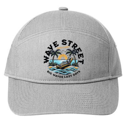 Wave Street Skeleton On The Beach 7-Panel Snapback Hat