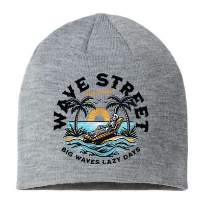 Wave Street Skeleton On The Beach Sustainable Beanie