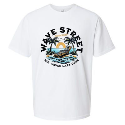 Wave Street Skeleton On The Beach Sueded Cloud Jersey T-Shirt