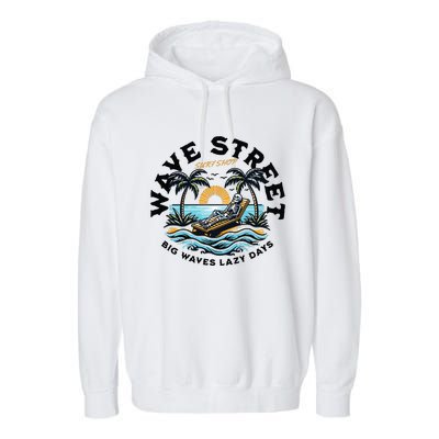 Wave Street Skeleton On The Beach Garment-Dyed Fleece Hoodie